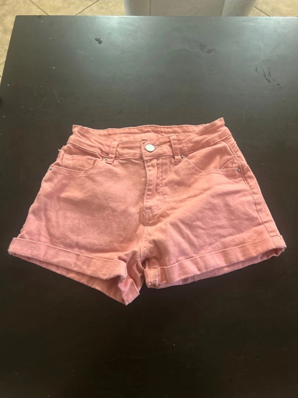 High-Waist Pink Women's Denim Shorts